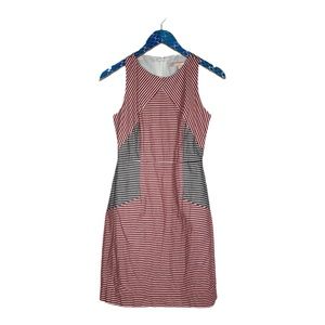 Hutch Red Stripe Sleeveless Cotton Sheath Dress